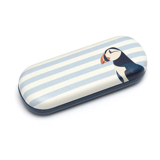 RSPB Puffin striped glasses case product photo side L