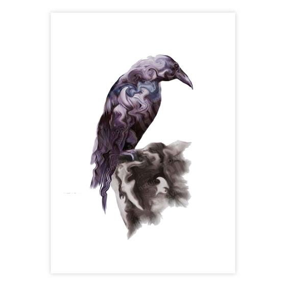 Raven on the rock mounted art print product photo default L