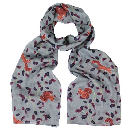 Red squirrel RSPB organic cotton scarf product photo default L