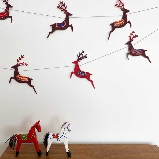 Eco-friendly paper Reindeer garland product photo side L