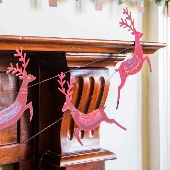 Eco-friendly paper Reindeer garland product photo back L