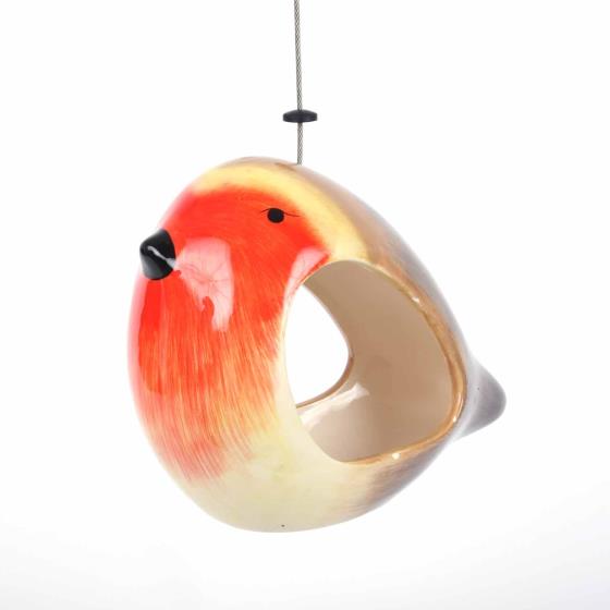 Ceramic bird feeder - Robin product photo front L