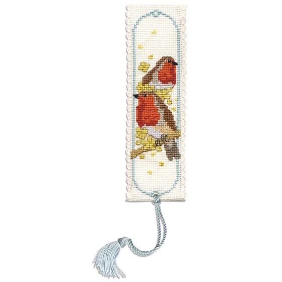 Robins cross-stitch bookmark kit product photo side L