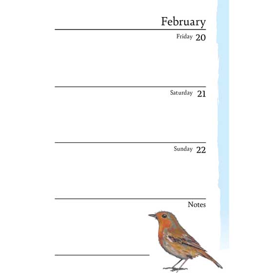 RSPB illustrated A6 diary 2026 product photo side L