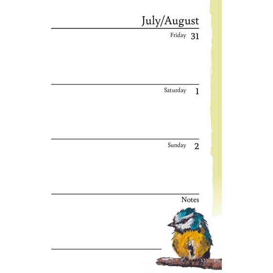 RSPB illustrated A6 diary 2026 product photo back L