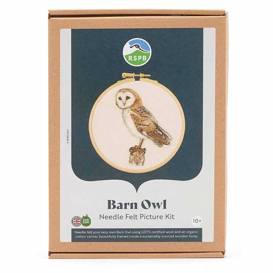 RSPB Barn Owl needle felt kit product photo back L