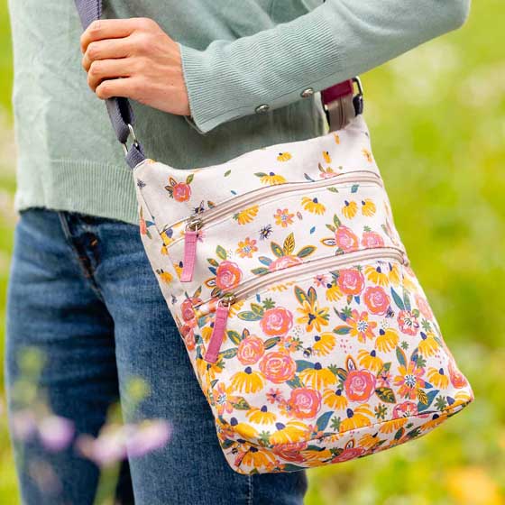 RSPB Meadow bees cross-body organic cotton bag product photo default L