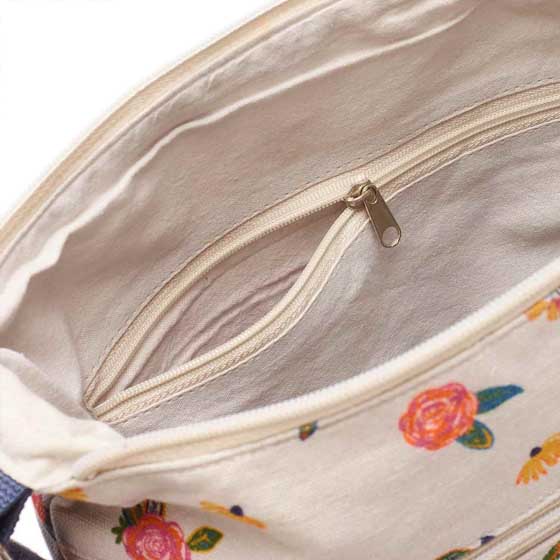 RSPB Meadow bees cross-body organic cotton bag product photo front L