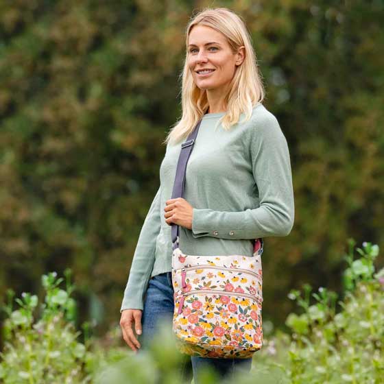 RSPB Meadow bees cross-body organic cotton bag product photo ai5 L