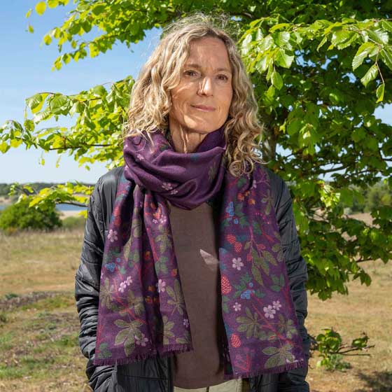 RSPB Berries and blossom heavyweight winter scarf product photo default L