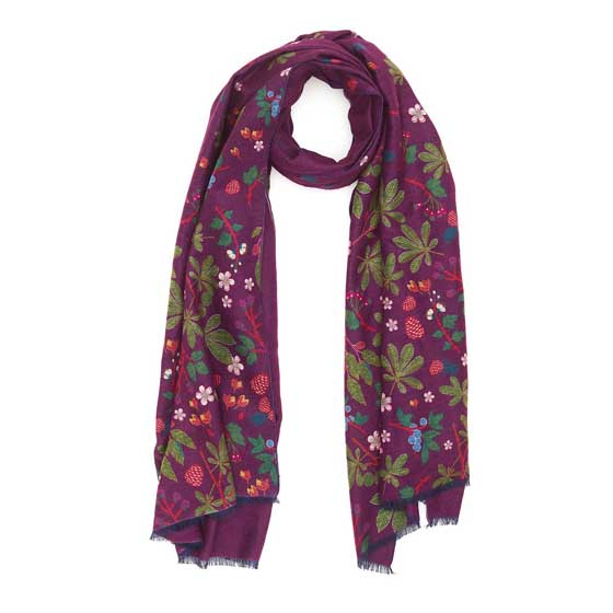 RSPB Berries and blossom heavyweight winter scarf product photo side L
