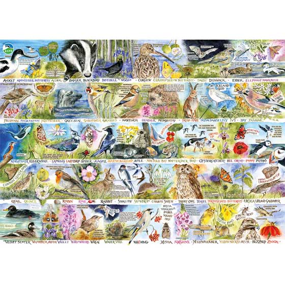 RSPB Birdsong and bluebells jigsaw puzzle, 1000-piece product photo back L