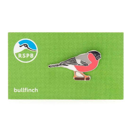 RSPB Bullfinch pin badge product photo side L