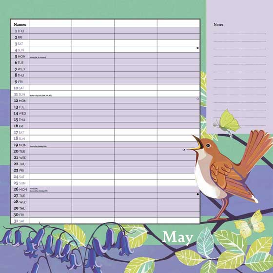 RSPB Family organiser 2025 product photo side L