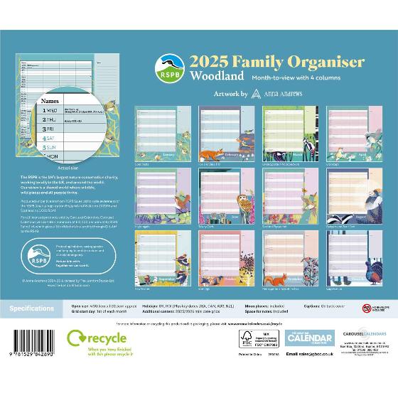 RSPB Family organiser 2025 product photo back L