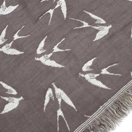 RSPB Woven swallow recycled plastic throw blanket - Free as a bird collection product photo default L