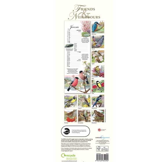 RSPB Friends & neighbours calendar 2026 product photo back L