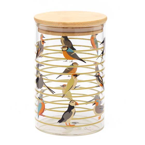 RSPB Striped glass storage jar - Free as a bird collection - 950ml product photo default L