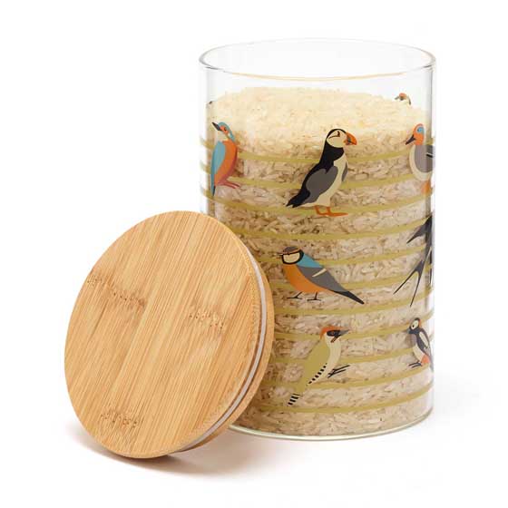 RSPB Striped glass storage jar - Free as a bird collection - 950ml product photo ai5 L