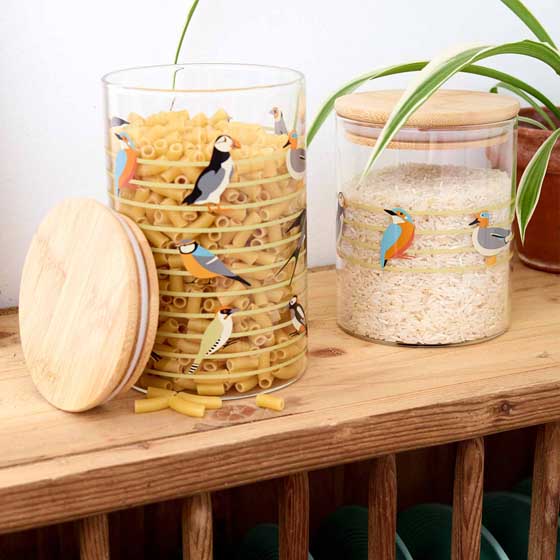RSPB Striped glass storage jar - Free as a bird collection - 950ml product photo ai4 L