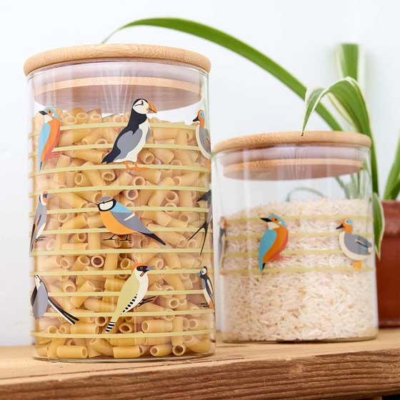RSPB Striped glass storage jar - Free as a bird collection - 950ml product photo ai6 L