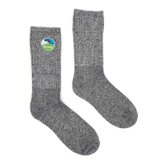 RSPB Recycled walking socks in grey, size 8-12 product photo default L