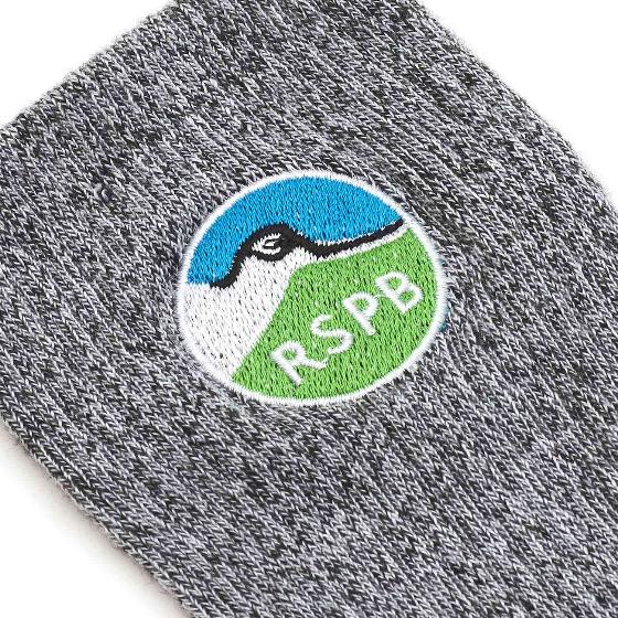 RSPB Recycled walking socks in grey, size 3-7 product photo front L
