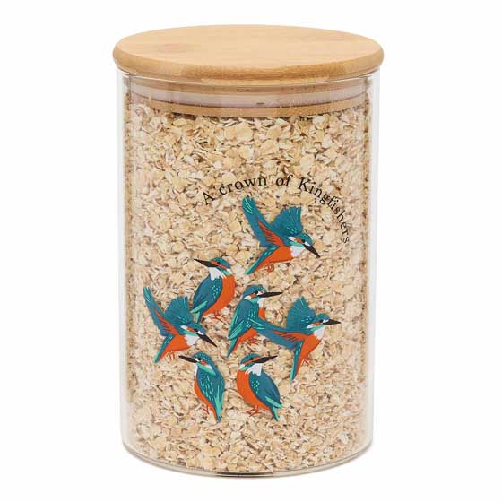 RSPB Kingfisher 950ml glass food storage jar, Flock collection product photo default L