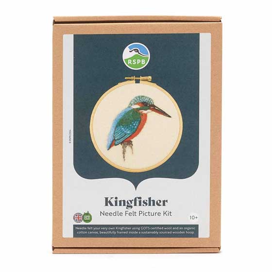 RSPB Kingfisher needle felt kit product photo back L