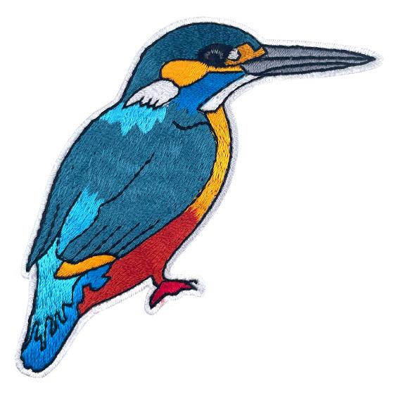RSPB Kingfisher sew-on embroidered patch product photo side L