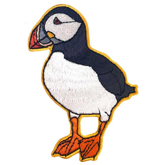 RSPB Puffin sew-on embroidered patch product photo side L