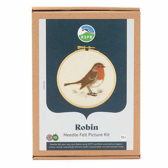 RSPB Robin needle felt kit product photo back L