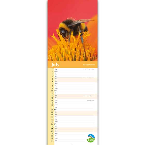 RSPB Wildlife calendar 2025 product photo side L