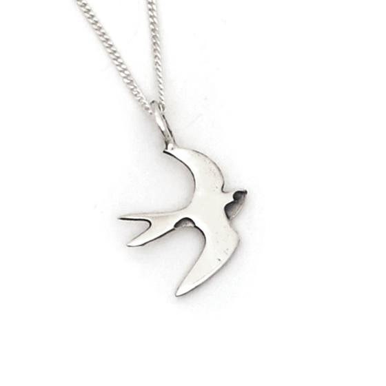 Sterling silver Swallow necklace by Blackbird Jewellery product photo default L