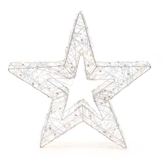 Silver star Christmas light product photo side L