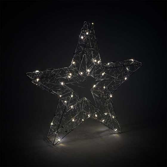 Silver star Christmas light product photo back L