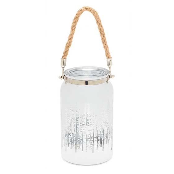 Forest glass silver lantern product photo side L