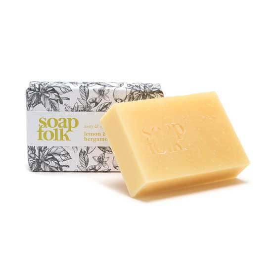 Lemon and bergamot soap by Soap Folk product photo side L