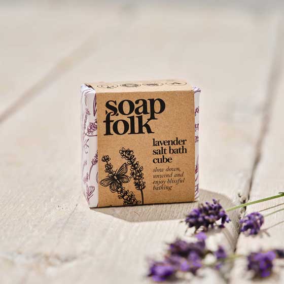 Lavender bath salt cube by Soap Folk product photo default L