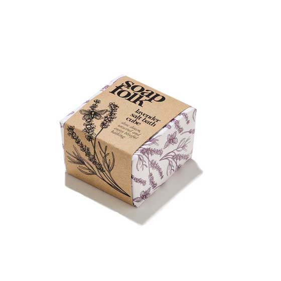 Lavender bath salt cube by Soap Folk product photo side L