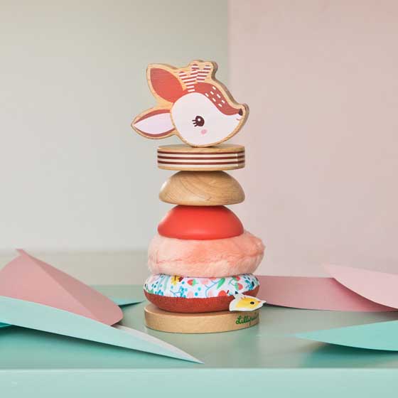 Deer fawn pyramid stacking toy product photo default L