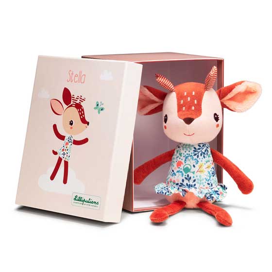 Deer fawn plush toy in gift box product photo side L