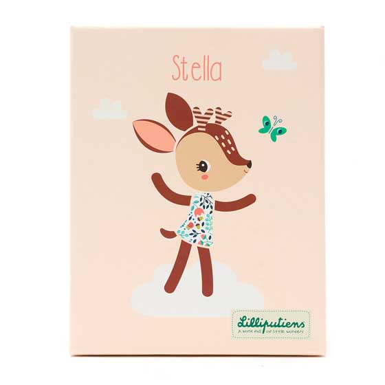 Deer fawn plush toy in gift box product photo back L