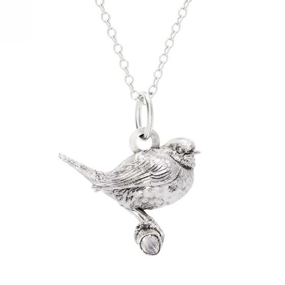 Sterling silver Robin necklace by Blackbird Jewellery product photo default L