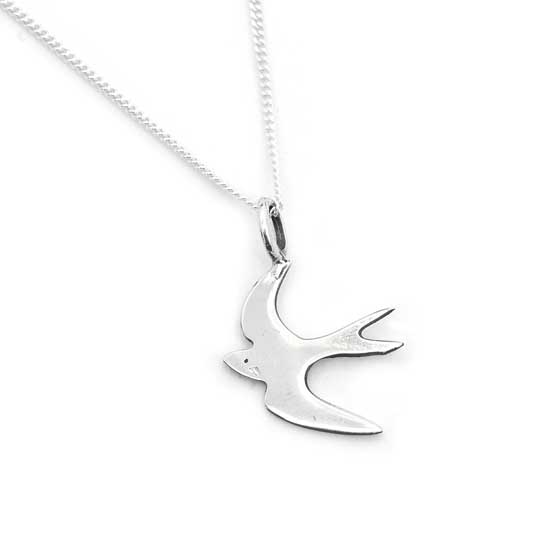 Sterling silver Swallow necklace by Blackbird Jewellery product photo default L