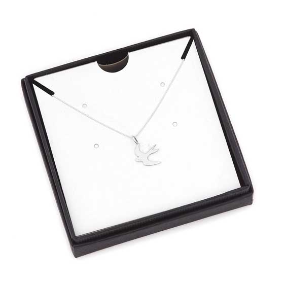 Sterling silver Swallow necklace by Blackbird Jewellery product photo front L