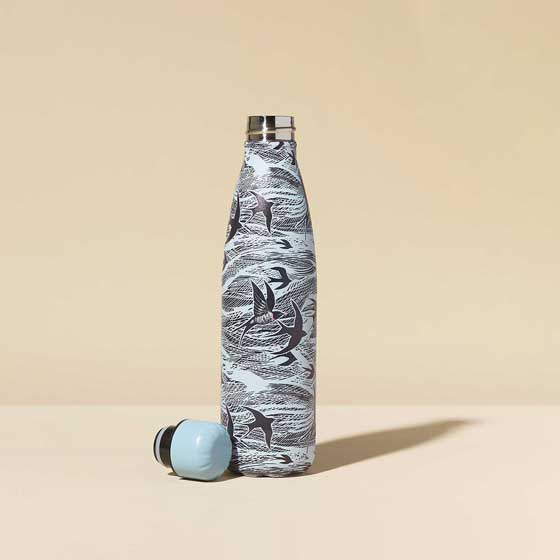 Swallows and sea insulated drinks bottle product photo side L