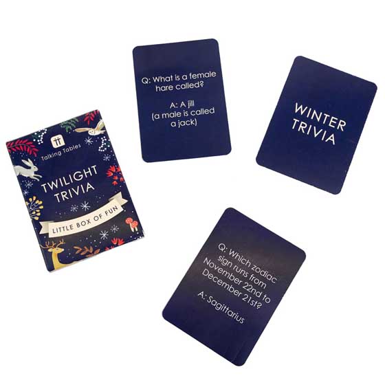 Twilight forest Christmas trivia cards product photo side L