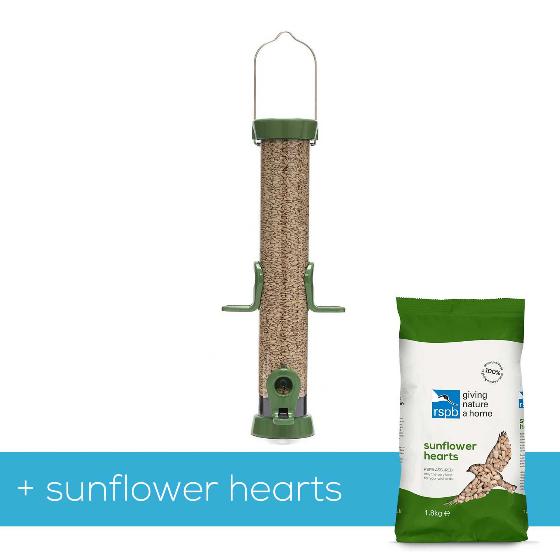 RSPB Ultimate easyclean® seed bird feeder, medium, with 1.8kg sunflower hearts Half price