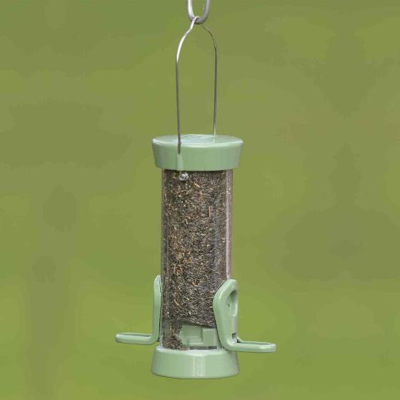 RSPB Ultimate easy-clean® nyjer seed bird feeder, small, with guardian & seed tray product photo side L